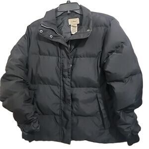 LL Bean Puffer Jacket Women's Size Petite Small Goose Down 80% Down
